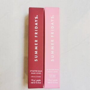 2pcs❤Pink Sugar + cherry ❤Summer Fridays Lip Butter Balm Conditioning Lip Mask